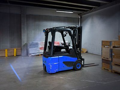 LED forklift light, blue line