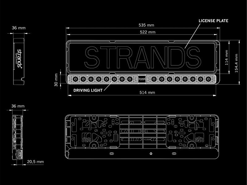 LED Tālās gaismas lukturis STRANDS NUUK E-LINE DUO