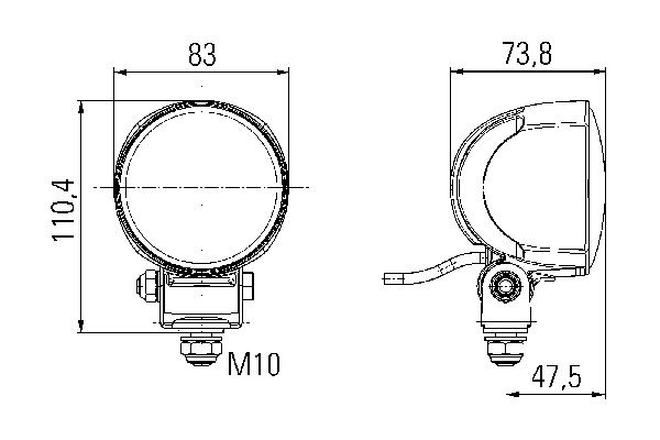 Lukturi darba Hella, lm 2500 12/24V