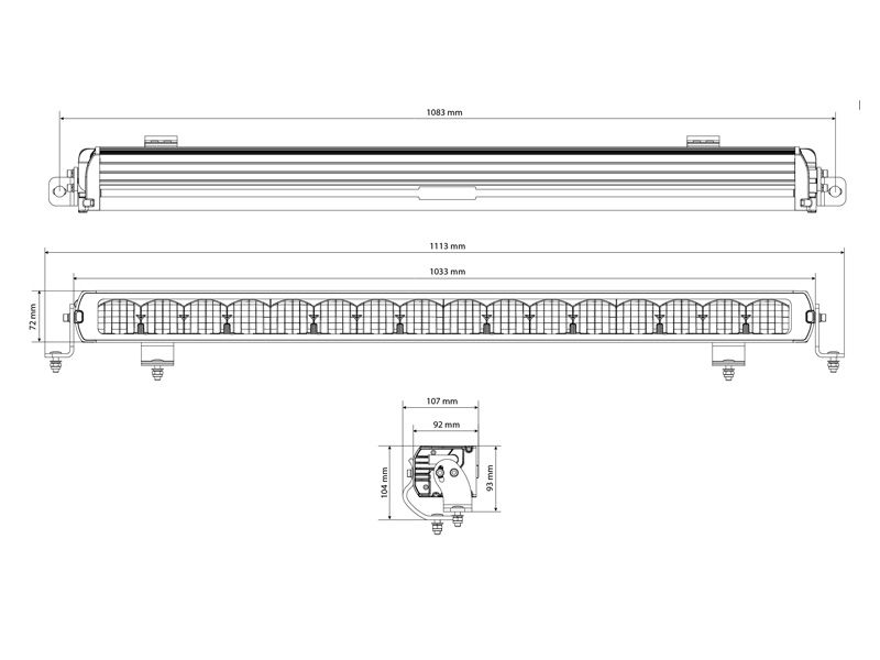 LED Tālās gaismas lukturis X-VISION GENESIS II 1100 HYBRID BEAM