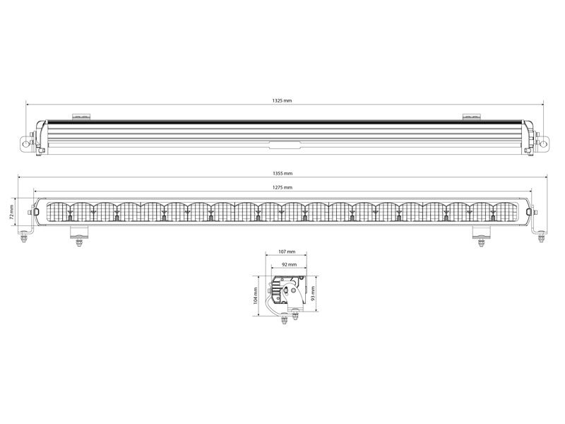 LED Tālās gaismas lukturis X-VISION GENESIS II 1300 HYBRID BEAM