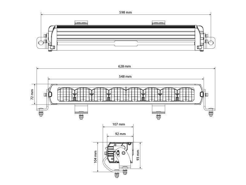 LED Tālās gaismas lukturis X-VISION GENESIS II 600 SPOT BEAM - White