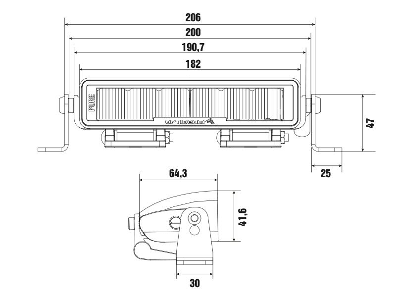 LED Tālās gaismas lukturis OPTIBEAM PURE 185