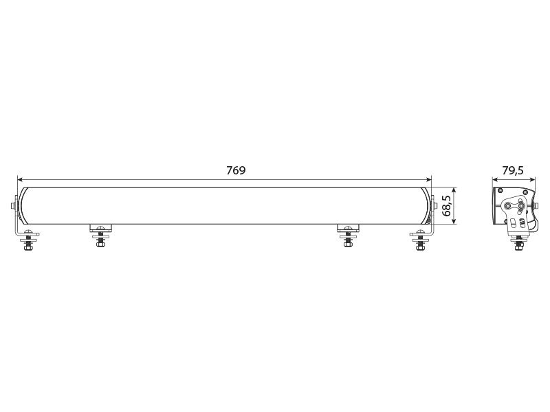 LED Tālās gaismas lukturis OPTIBEAM SUPER CAPTAIN DUAL 800