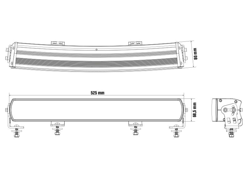 LED Tālās gaismas lukturis OPTIBEAM Super Captain Dual 600 Curved