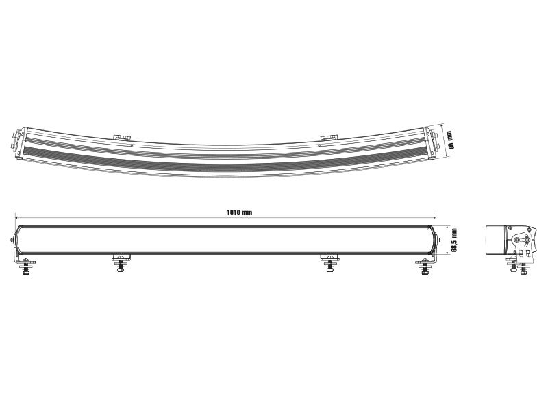 LED Tālās gaismas lukturis OPTIBEAM Super Captain Dual 1000 Curved