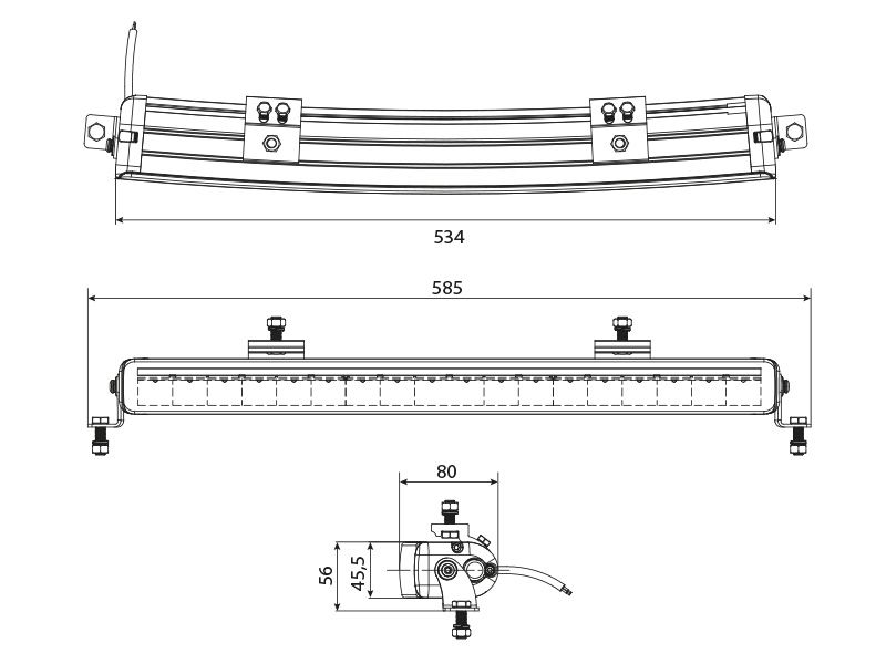 LED Tālās gaismas lukturis W-LIGHT WAVE II