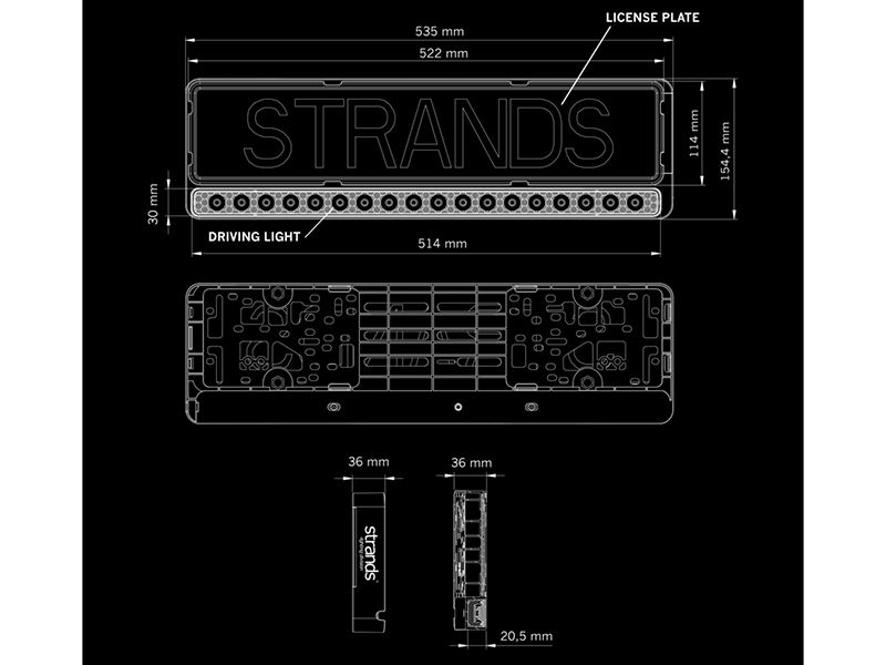 LED Tālās gaismas lukturis STRANDS NUUK E-LINE