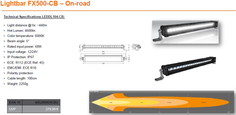 Buy OSRAM High beam LEDDL104-CB LEDriving LIGHTBAR FX500-CB LED