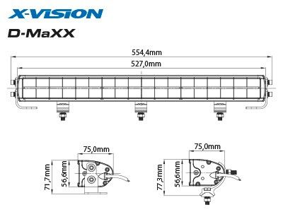 LED papildu tālās gaismas panelis X-Vision D-MaXX