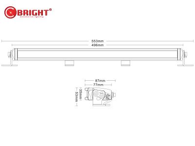 LED tālo gaismu panelis C-Bright Challenger Slim Curve, 120W