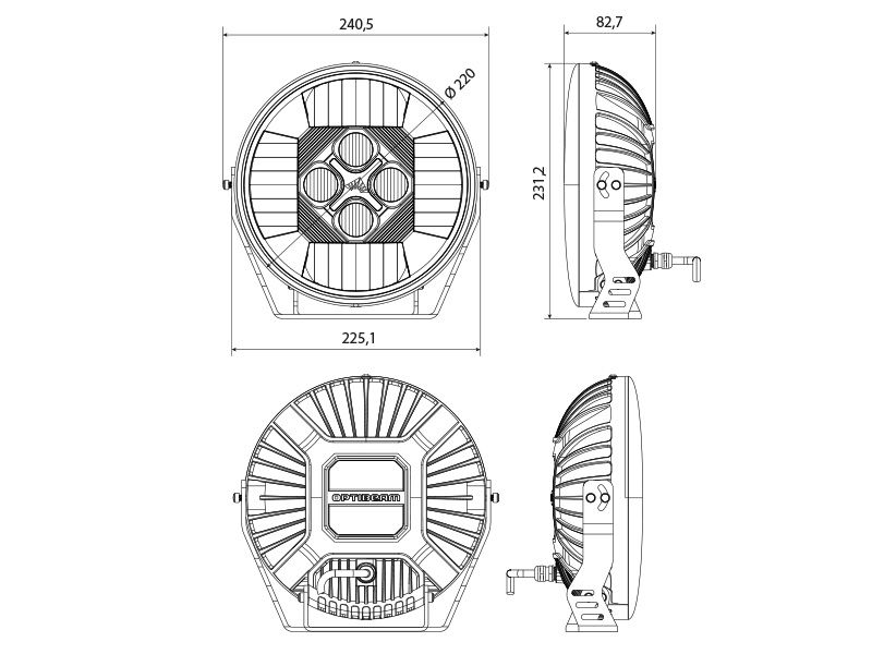 LED Tālās gaismas lukturis OPTIBEAM NIN9