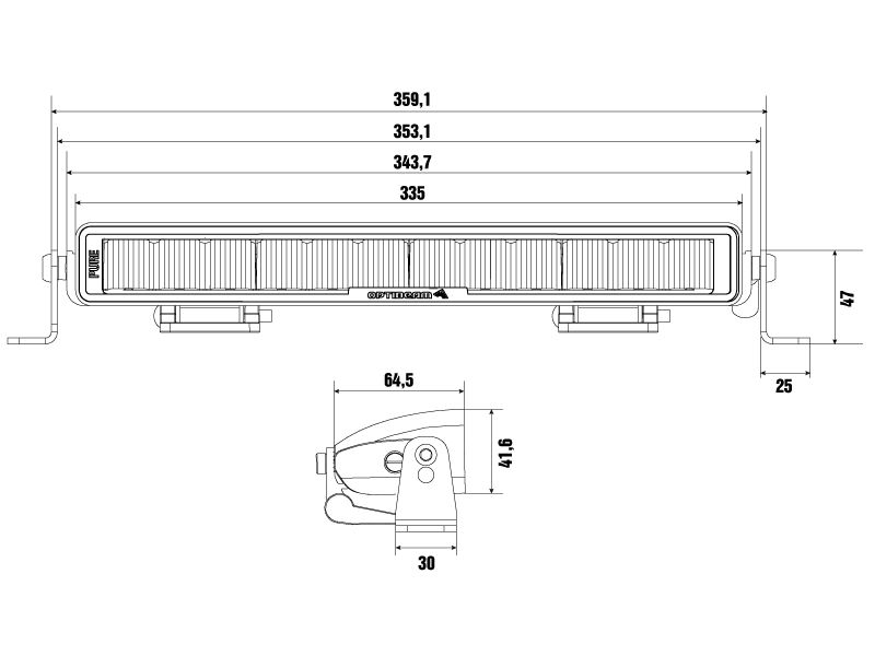 LED Tālās gaismas lukturis OPTIBEAM PURE 335