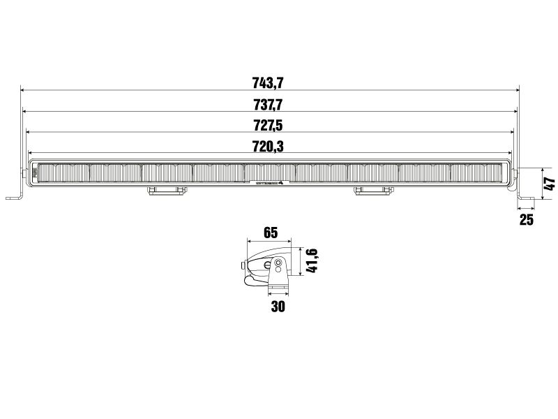 LED Tālās gaismas lukturis OPTIBEAM PURE 730