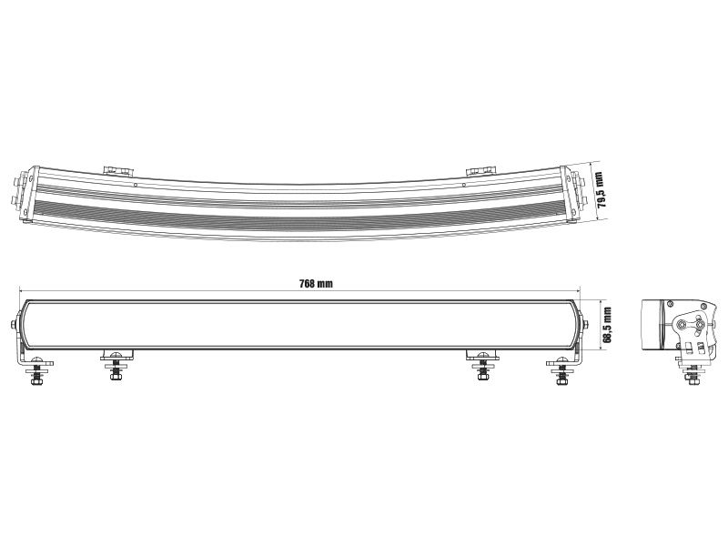 LED Tālās gaismas lukturis OPTIBEAM Super Captain Dual 800 Curved