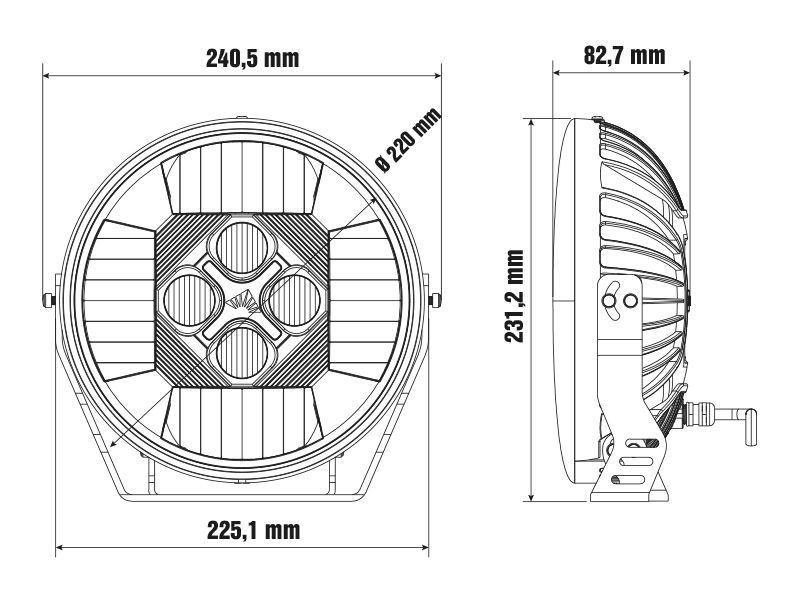 LED Tālās gaismas lutkuris OPTIBEAM NIN9 Special