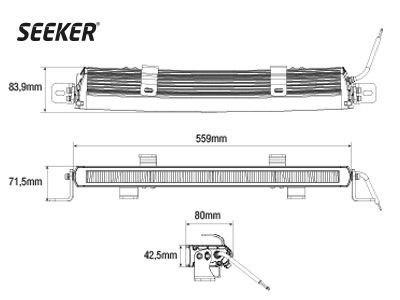 LED Tālās gaismas lukturis SEEKER ULTIMA 20 CURVED