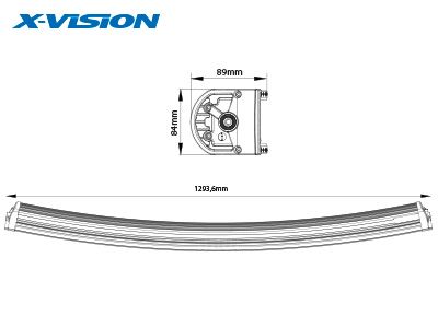 LED Tālās gaismas lukturis X-VISION GENESIS 1300 CURVED