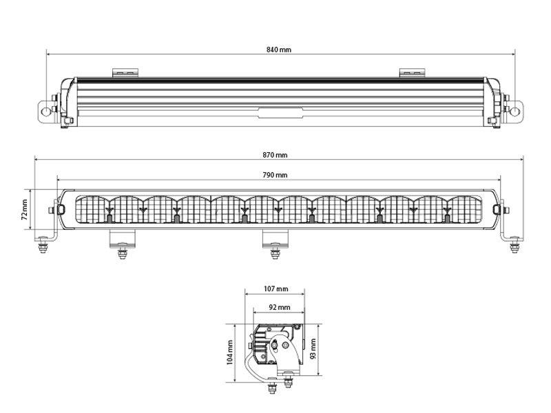 LED Tālās gaismas lukturis X-VISION GENESIS II 800 HYBRID BEAM